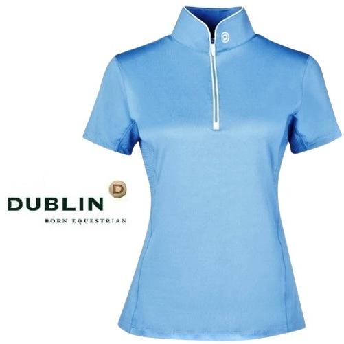 DUBLIN　ダブリン　ブルー　L　半袖ライディングシャツ　乗馬　馬術 DUBLIN ダブリン レディース 半袖ライディングシャツ 乗馬 馬術