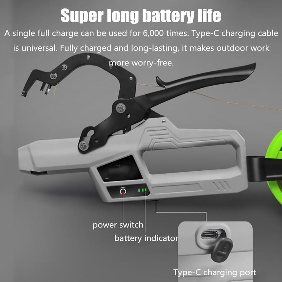 電動植物結束機 つる結びツール 結束径45mm 自動ラッピング 電池寿命6000回 庭師 農家 つる性植物 株式会社錦つる植物 野菜 花_2
