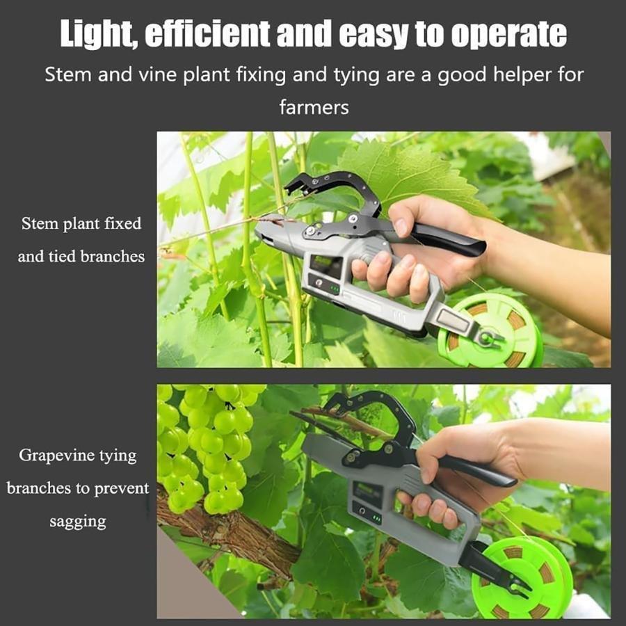 電動植物結束機 つる結びツール 結束径45mm 自動ラッピング 電池寿命6000回 庭師 農家 つる性植物 株式会社錦つる植物 野菜 花_6
