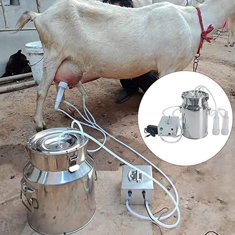 家庭用ヤギ牛搾乳機 ステンレススチール電動搾乳器 使用便利ゾンチーポータブル自動牛搾乳装置 牛用家畜搾乳装置 真空脈動搾乳器 農場用真空搾乳キット_9