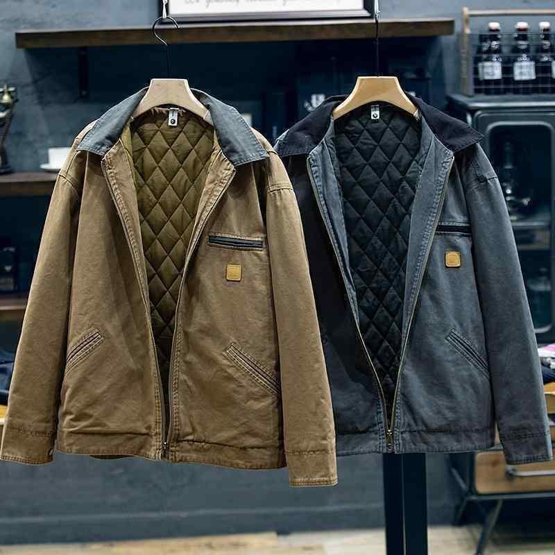 アメリカン レトロ デトロイト ジャケット メンズ 春 ゆったり 大きいサイズ トップス ワークカジュアル 株式会社錦 暖かい ジッパー 厚手 レジャー ポケット_4