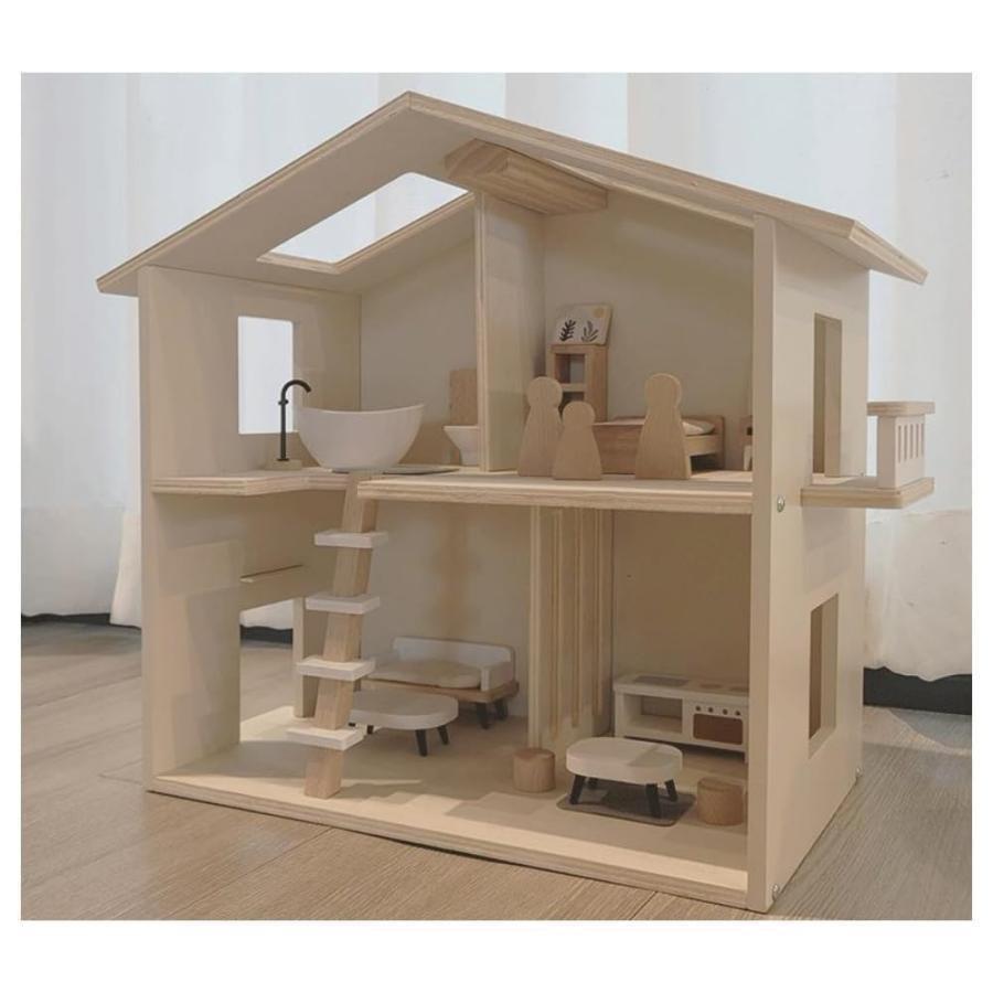 子供用ままごとおもちゃ木製シミュレーションヴィラドールハウスシンプルプリンセスドールハウス王子おもちゃセット_1