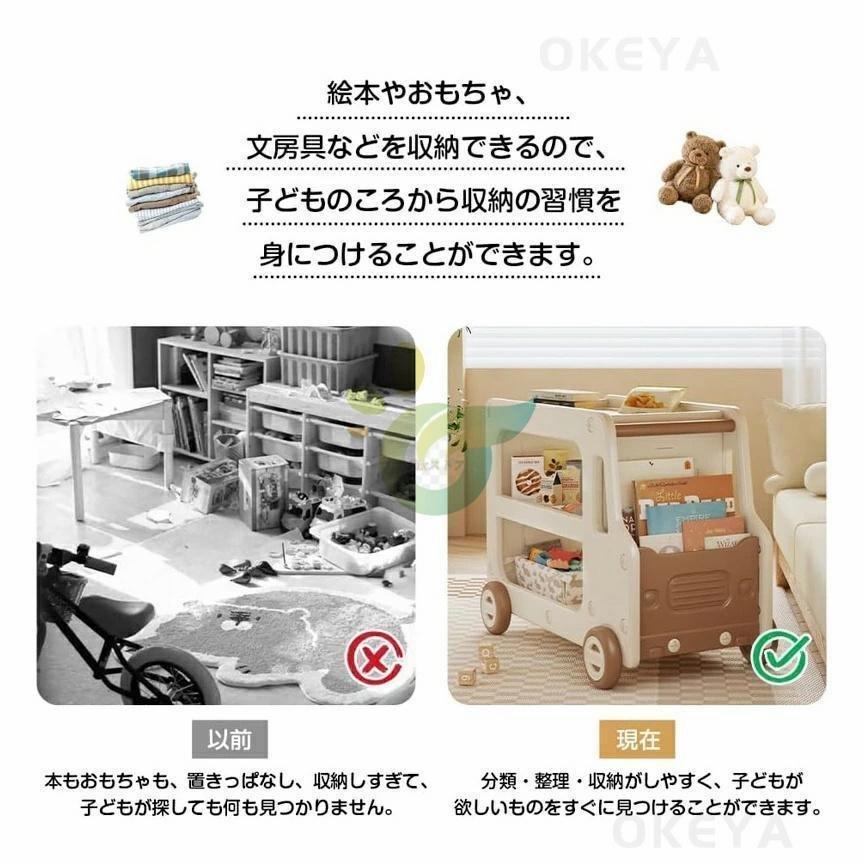 おもちゃ収納 おもちゃ箱 大容量 おもちゃ 収納 ボックス 子供 キャスター付き カート型 おもちゃラック 子供服 おもちゃ棚 コンパクト かわいい 小物収納_2