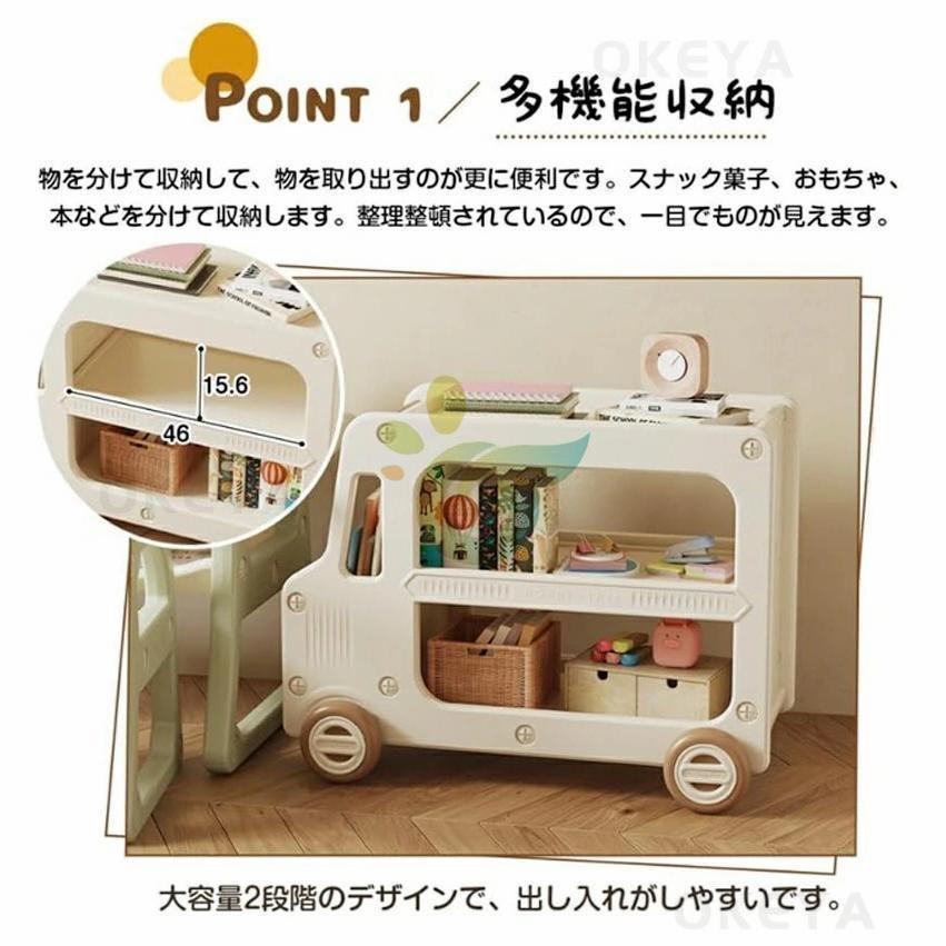 おもちゃ収納 おもちゃ箱 大容量 おもちゃ 収納 ボックス 子供 キャスター付き カート型 おもちゃラック 子供服 おもちゃ棚 コンパクト かわいい 小物収納_3