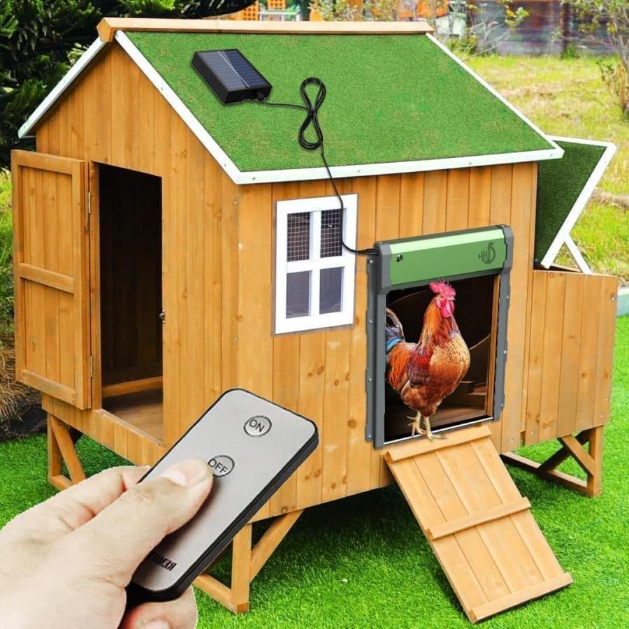 自動鶏小屋ドア Automatic Chicken Coop Door光感知ドアゾンチー自動開閉 鶏活動管理 光センサーのソーラーパネル付き LCDディスプレイ ピンチ防止 多用途_8
