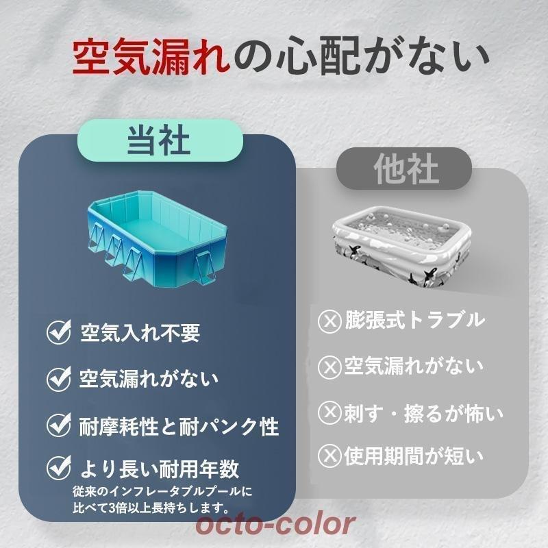 2024新作 支え板付き 折り畳み プール 家庭用 ビニールプール プール 3m 1.8m 水遊び 大型 折り畳み式 プール キッズ プール 組み立て プール 空気入れ不要_2