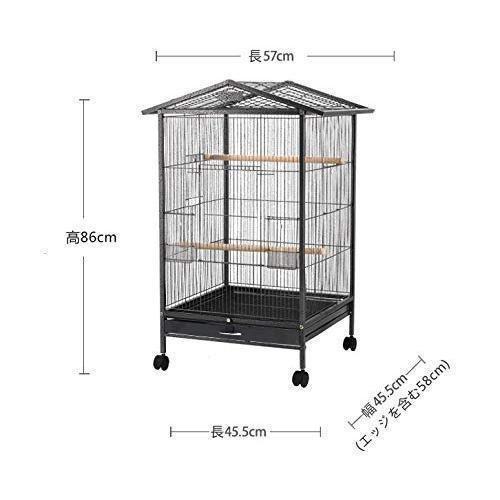 鳥かご 鳥ケージ 別荘の籠 バードゲージ 大型 豪華ケージ 大きい 鉄製の金属製かごゾンチー複数飼い キャスタ-付き エッジ付き インコ オウムケージ おしゃれ_2
