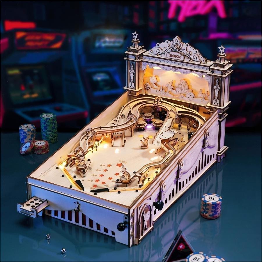立体パズル 3D 木製 ウッドパズル 3Dピンボールマシン 組み立ておもちゃゾンチーパズル遊び テーブルゲーム ギフト クリエイティブ 誕生日プレゼント おしゃれ_1