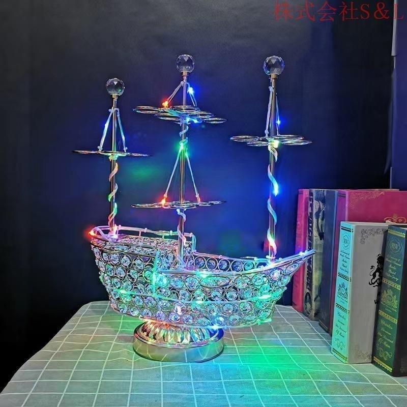 幻の船 LED酒ボトルの表示棚 24カップ バーホテルLED酒棚の表示棚ゾンチー幻の船を実現船型酒棚 テキーラ観覧車 パーティ 開店祝い ワイングラス別売り_1