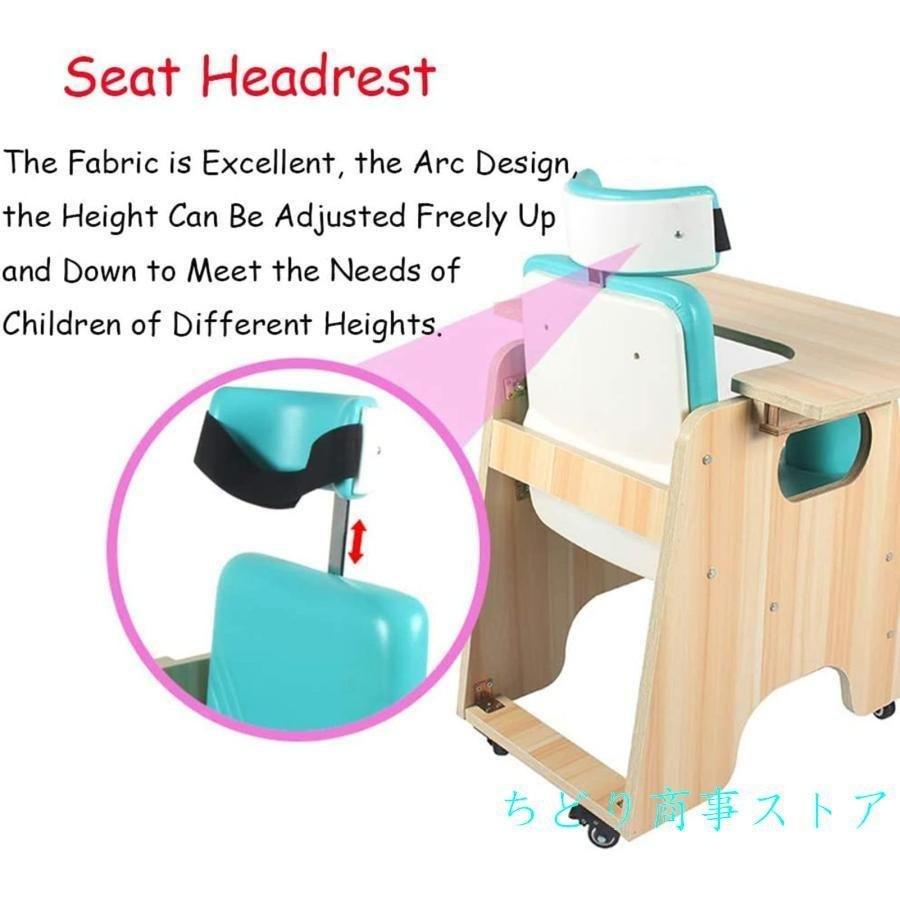 木製リハビリテーショントレーニングチェア 子供用脳性麻痺座位矯正椅子ゾンチー1 6歳に適し 在宅医療リハビリテーションセンター用 育児便利 安全設計の画像