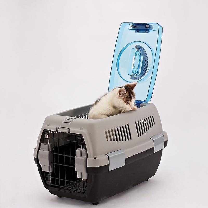 ペットの航空箱犬や猫や犬は旅行に行きます飛行機や犬のケージプラスチック製携帯航空便託送箱_1