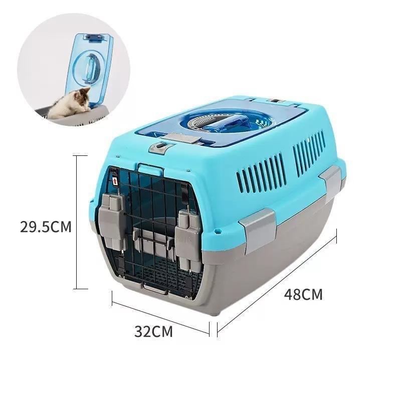 ペットの航空箱犬や猫や犬は旅行に行きます飛行機や犬のケージプラスチック製携帯航空便託送箱_7