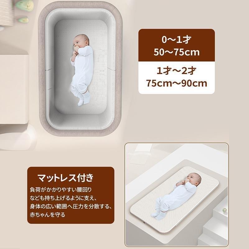 ベビーベッド 添い寝 折りたたみ SGS認証済 ミニ 新生児 0ヶ月~2歳 キャスター付きゾンチーゆりかご 収納袋付き 赤ちゃん 蚊帳 付き 出産祝い 子供用 キッズ_10