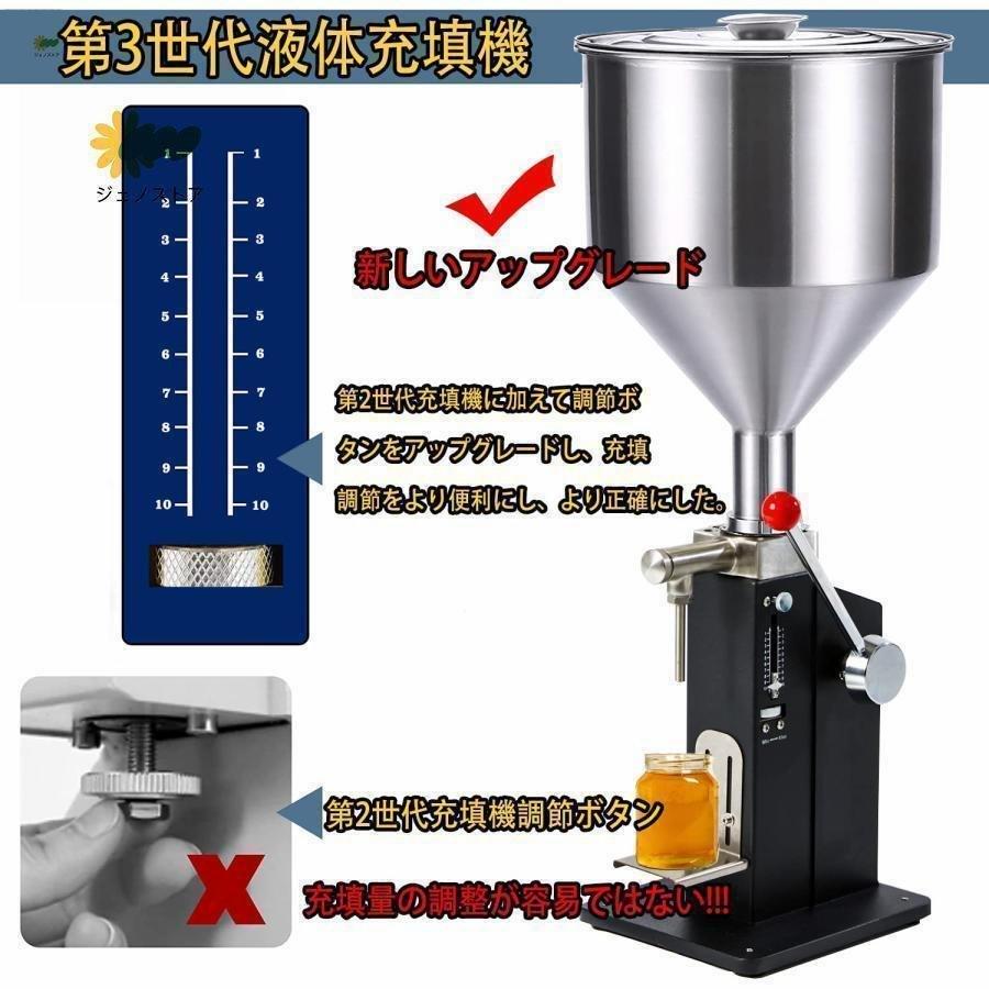 第世代手動充填機 液体充填機 押し式充填機 ステンレスペースト 液体定量ゾンチークリーム充填機 定量小型充填機 卓上型 化粧品 手動式吐出装置 分注器 牛_3