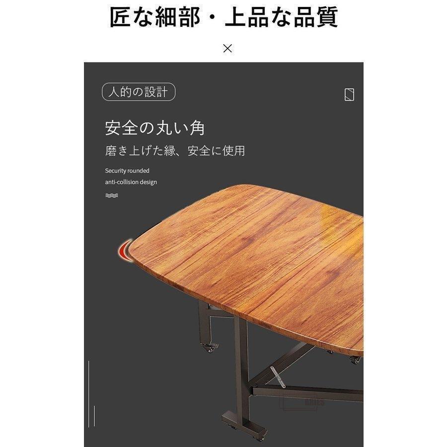 ダイニングテーブル 木製テーブル 天板折りたたみテーブル 食卓 テーブルゾンチー角型テーブル ナチュラル 折り畳み能 キャスター付き 知育玩具 指先訓練 幼_10