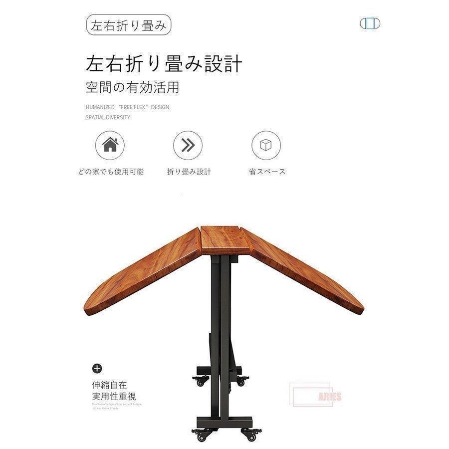 ダイニングテーブル 木製テーブル 天板折りたたみテーブル 食卓 テーブルゾンチー角型テーブル ナチュラル 折り畳み能 キャスター付き 知育玩具 指先訓練 幼_11