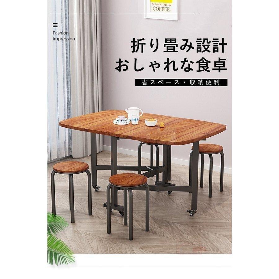 ダイニングテーブル 木製テーブル 天板折りたたみテーブル 食卓 テーブルゾンチー角型テーブル ナチュラル 折り畳み能 キャスター付き 知育玩具 指先訓練 幼_1