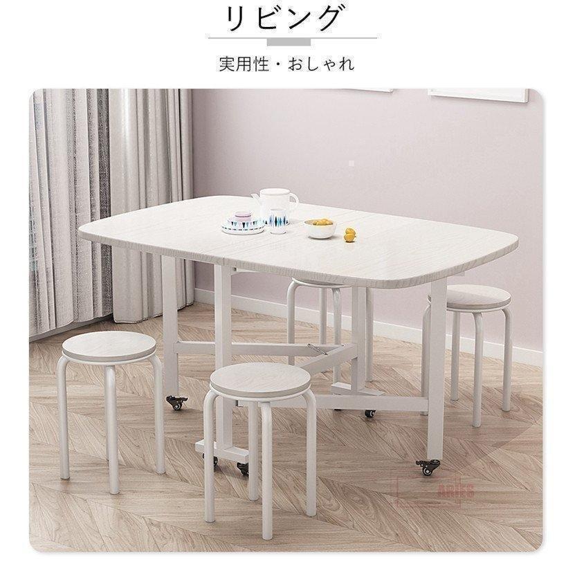 ダイニングテーブル 木製テーブル 天板折りたたみテーブル 食卓 テーブルゾンチー角型テーブル ナチュラル 折り畳み能 キャスター付き 知育玩具 指先訓練 幼_5