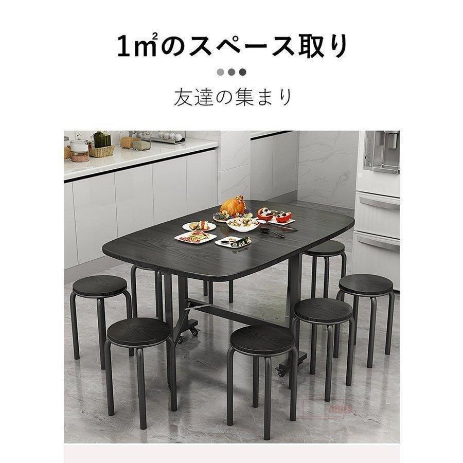 ダイニングテーブル 木製テーブル 天板折りたたみテーブル 食卓 テーブルゾンチー角型テーブル ナチュラル 折り畳み能 キャスター付き 知育玩具 指先訓練 幼_6
