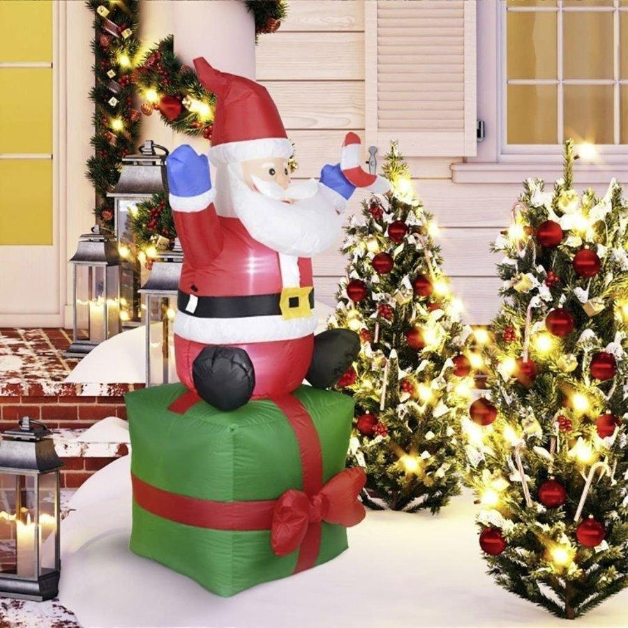 12/25まで値下げ！エアディスプレイクリスマス サンタボックス自動風船ライト付 クリスマス サンタクロース ボックス 自動風船 180cm オーナメント