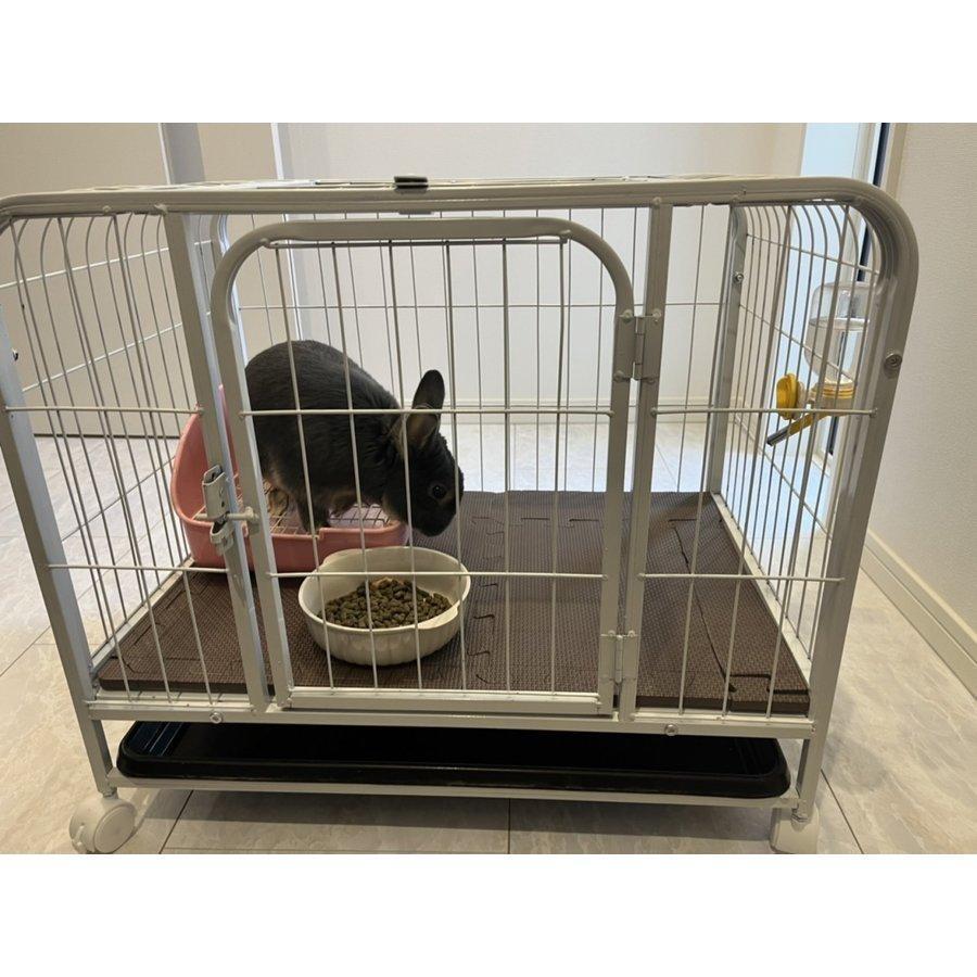 ペット うさぎケージ 小動物ケージ ペットケージ 大きい 飼育ゲージ キャスター・屋根・トレイ付き ケージ 小屋 室内飼い プレイサークル ** 1階
