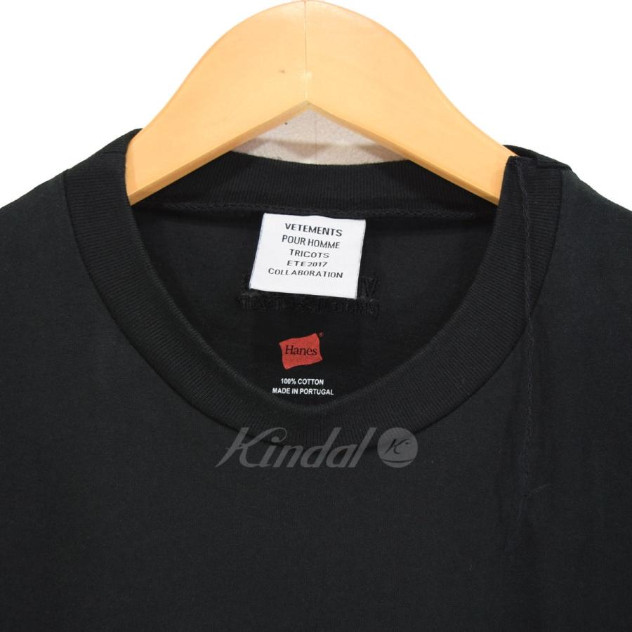 VETEMENTS ×Hanes ヘインズ 再構築Tシャツ 2017SS ブラック サイズ：M 