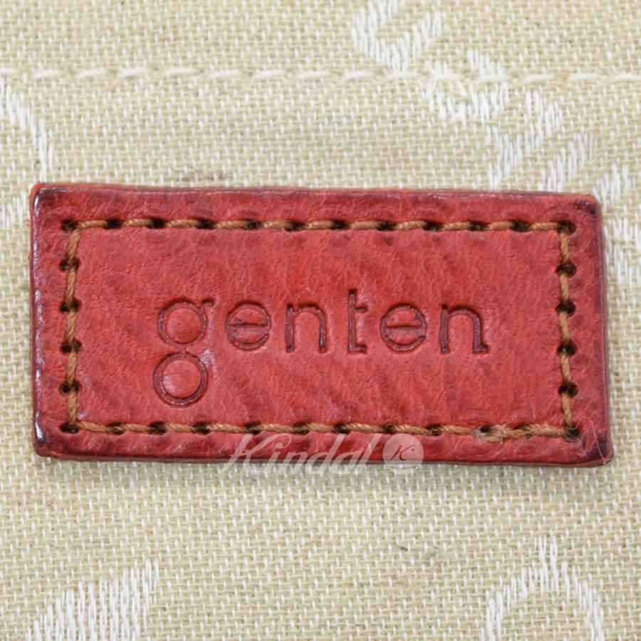 genten（ゲンテン） アクセサリーポーチ ナチュラル×レッド サイズ 