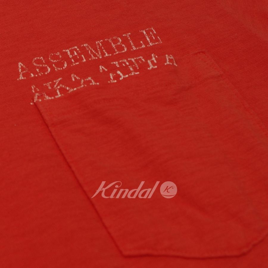 ASSEMBLE assemble a．k．a affa 胸ポケットプリントTシャツ オレンジ 