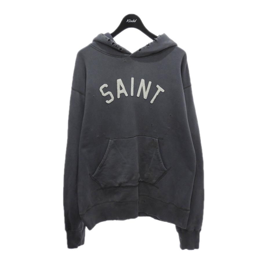 21年春の Mens Pk セントマイケル Saint 渋谷店 サイズ L ネイビー ヴィンテージ加工プルオーバーパーカー 21ss Michael トップス Postetelecom Gouv Cg