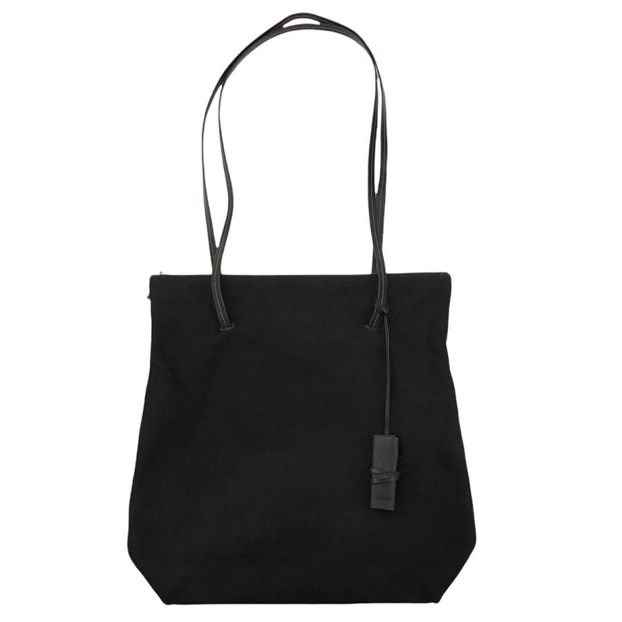 値下げ】JIL SANDER キャンバス×レザートートバッグ ブラック (渋谷店 