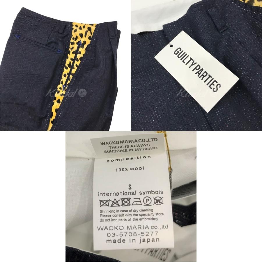 値下げ】WACKO MARIA×WOLF'S HEAD ロカビリーパンツ ネイビー×イエロー