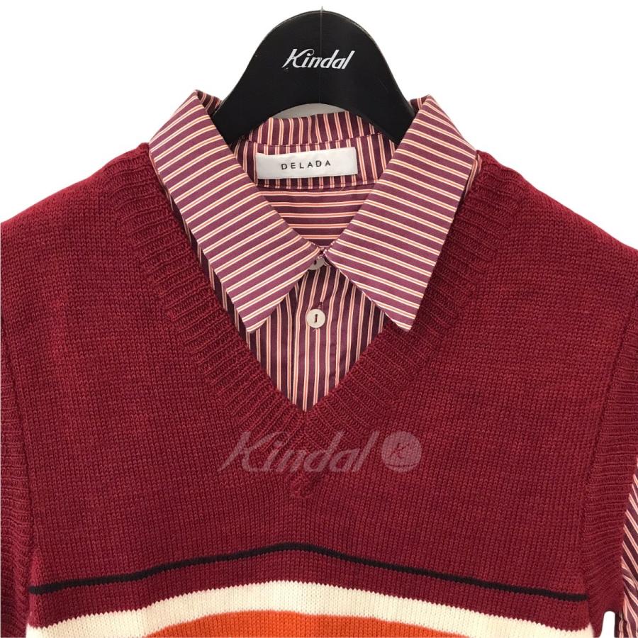DELADA 【値下げ】DELADA 2019SS ニットベストレイヤードストライプ  