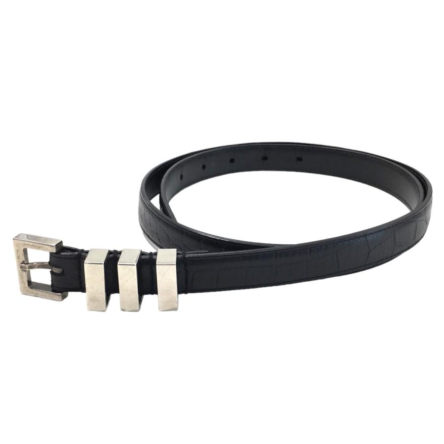 値下げ】SAINT LAURENT PARIS 3連バックルベルト ブラック サイズ：95