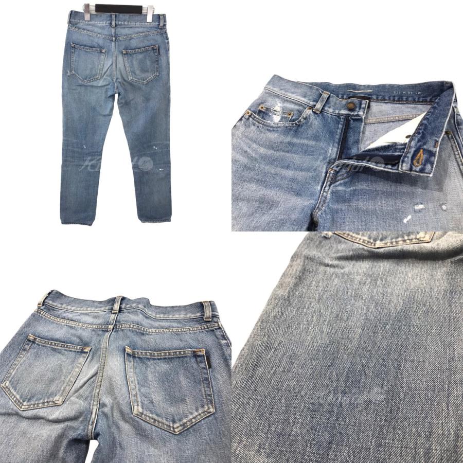 値下げ】SAINT LAURENT PARIS クラッシュデニムパンツ インディゴ 