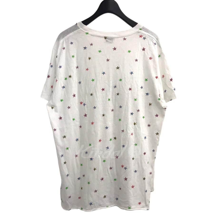 値下げ】SAINT LAURENT PARIS スター総柄Tシャツ ホワイト