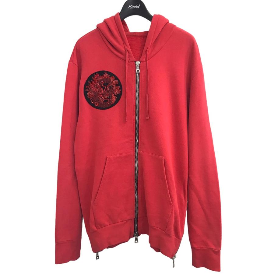BALMAIN HOMME 【値下げ】BALMAIN ジップパーカー レッド サイズ：M 