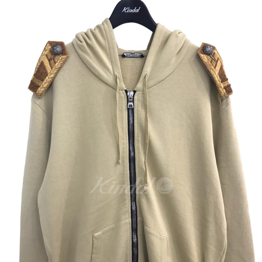 【値下げ】BALMAIN HOMME エポレットジップパーカー ベージュ サイズ：M (EC)｜kindal｜03