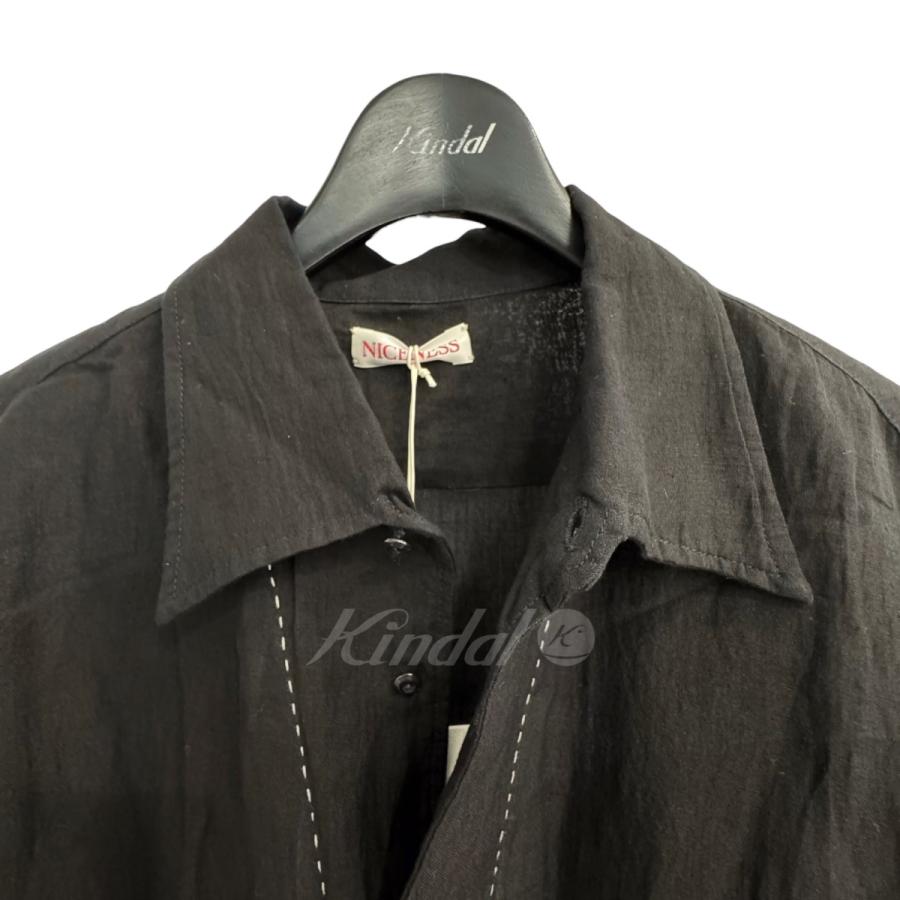 NICENESS 【値下げ】NICENESS 「CHOCOLATE」 ステッチデザインリネン  