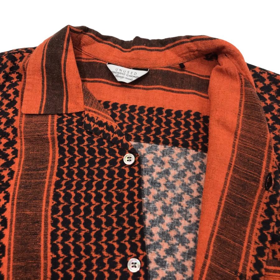 アンユーズド UNUSED Afghan print shirt アフガン柄半袖シャツ US1623 オレンジ サイズ：2｜kindal｜05