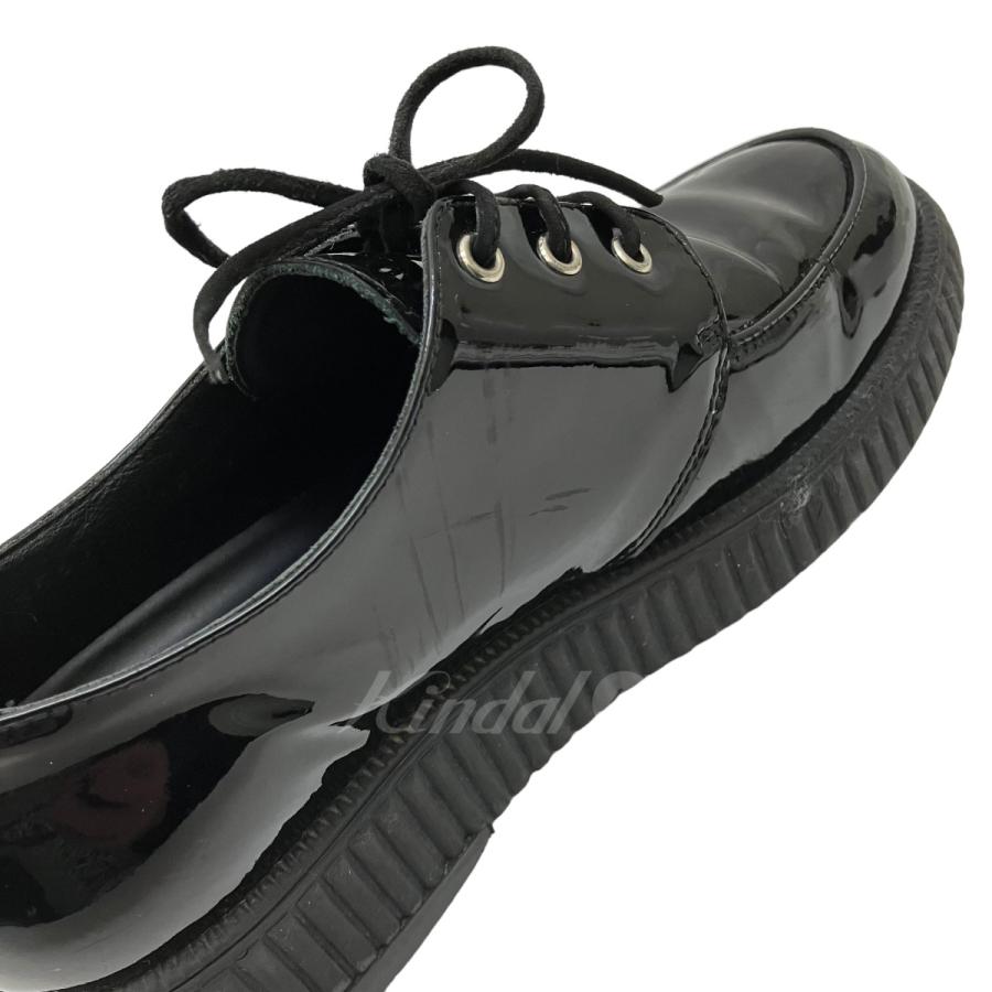 GUCCI グッチ エナメル レースアップスニーカー 356198 ブラック 