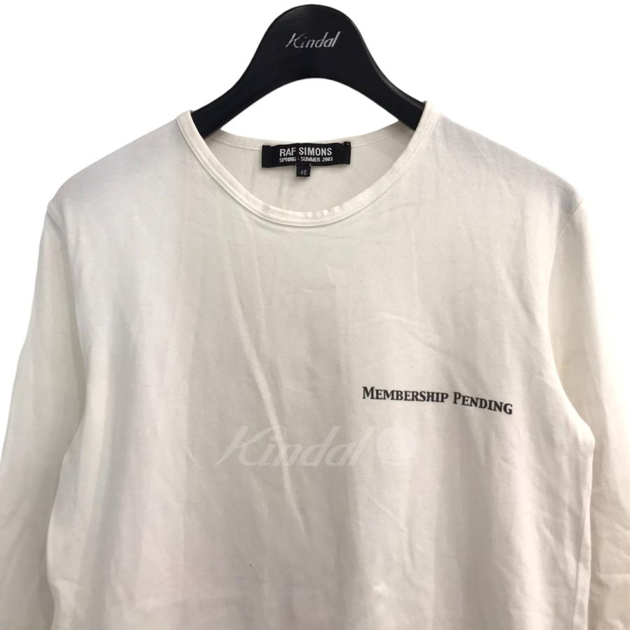 値下げ】RAF SIMONS 「MEMBERSHIP PENDING」 消費者期 バックプリント 