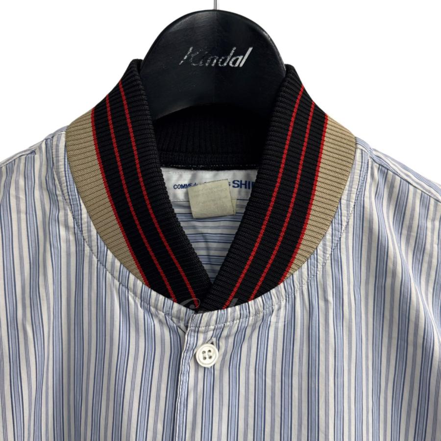 コムデギャルソンシャツ COMME des GARCONS SHIRT ストライプ シャツジャケット ブルー サイズ：M｜kindal｜03