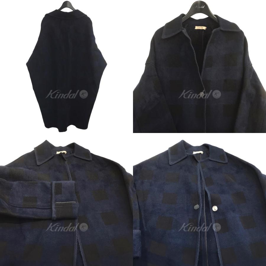 セリーヌ CELINE フィービー期 チェックコクーンコート ブルー 