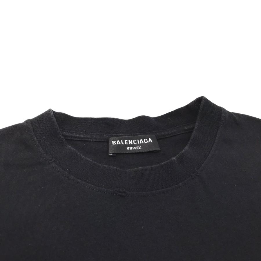 バレンシアガ BALENCIAGA シグネチャーロゴダメージ加工Tシャツ 612966 TMVB4 ブラック サイズ：XS｜kindal｜04