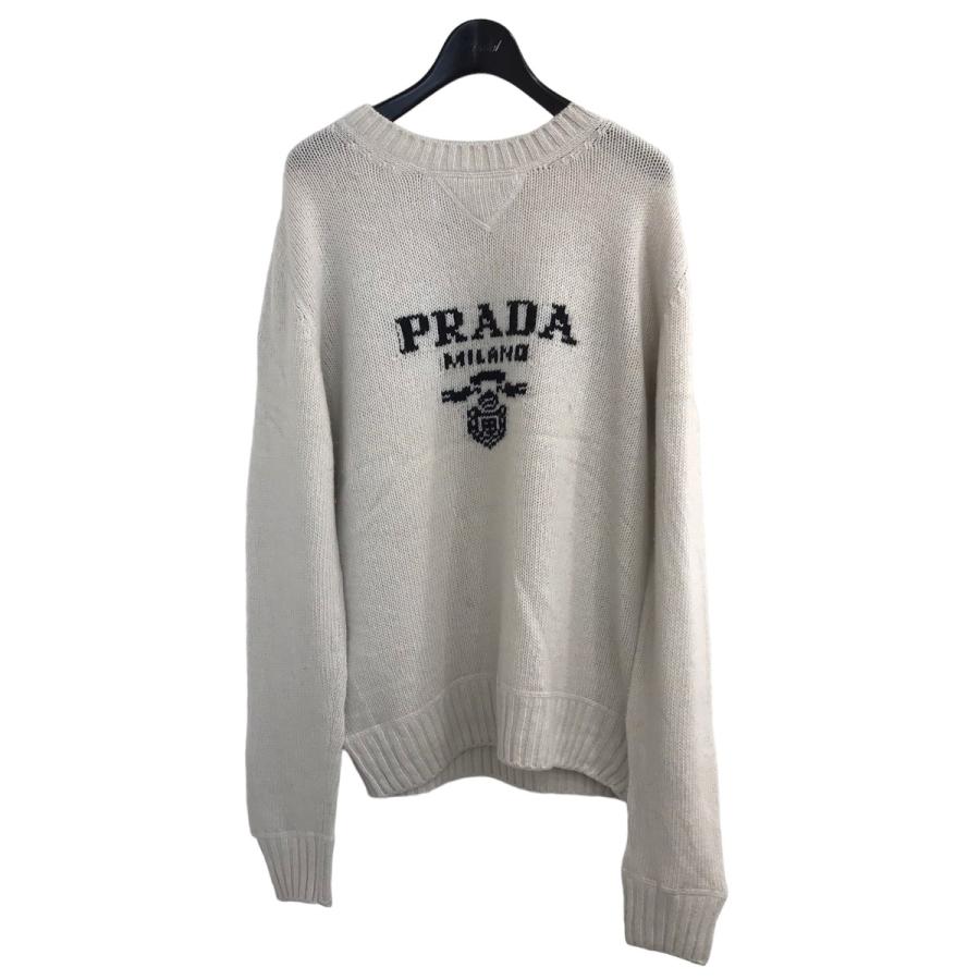 値下げ】PRADA ロゴカシミヤニット UMB223 S211 1YMW オワイト サイズ 