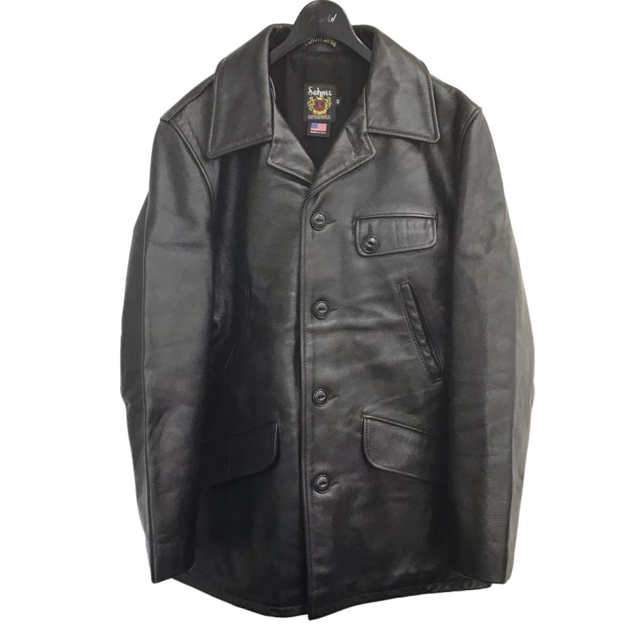 ショット Schott カウレザーカーコート 7235 ブラック サイズ：42 
