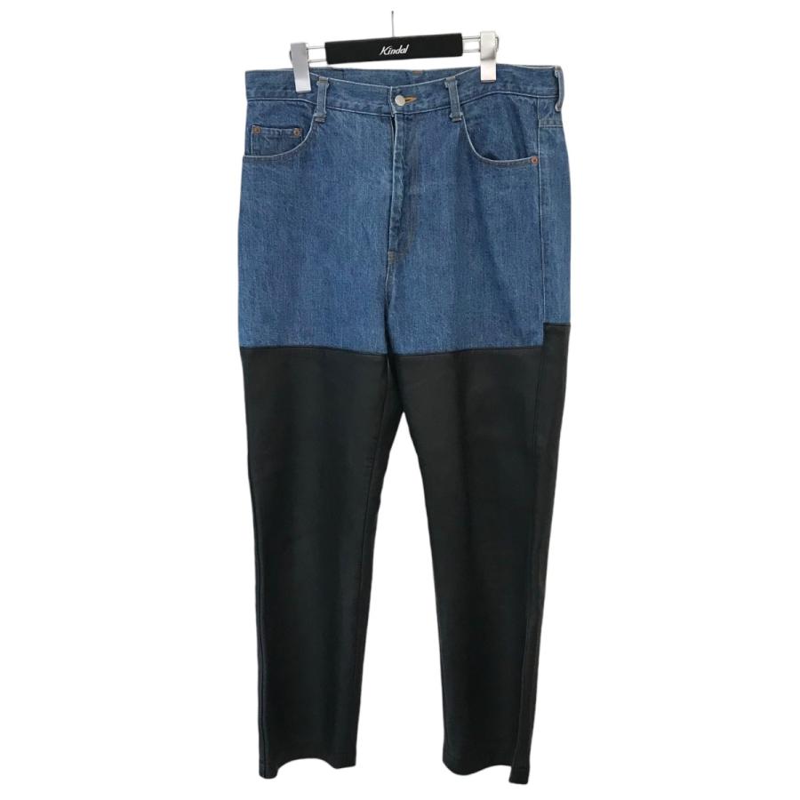 値下げ】stein 「LEATHER COMBINATION DENIM JEANS」 レザーコンビ 