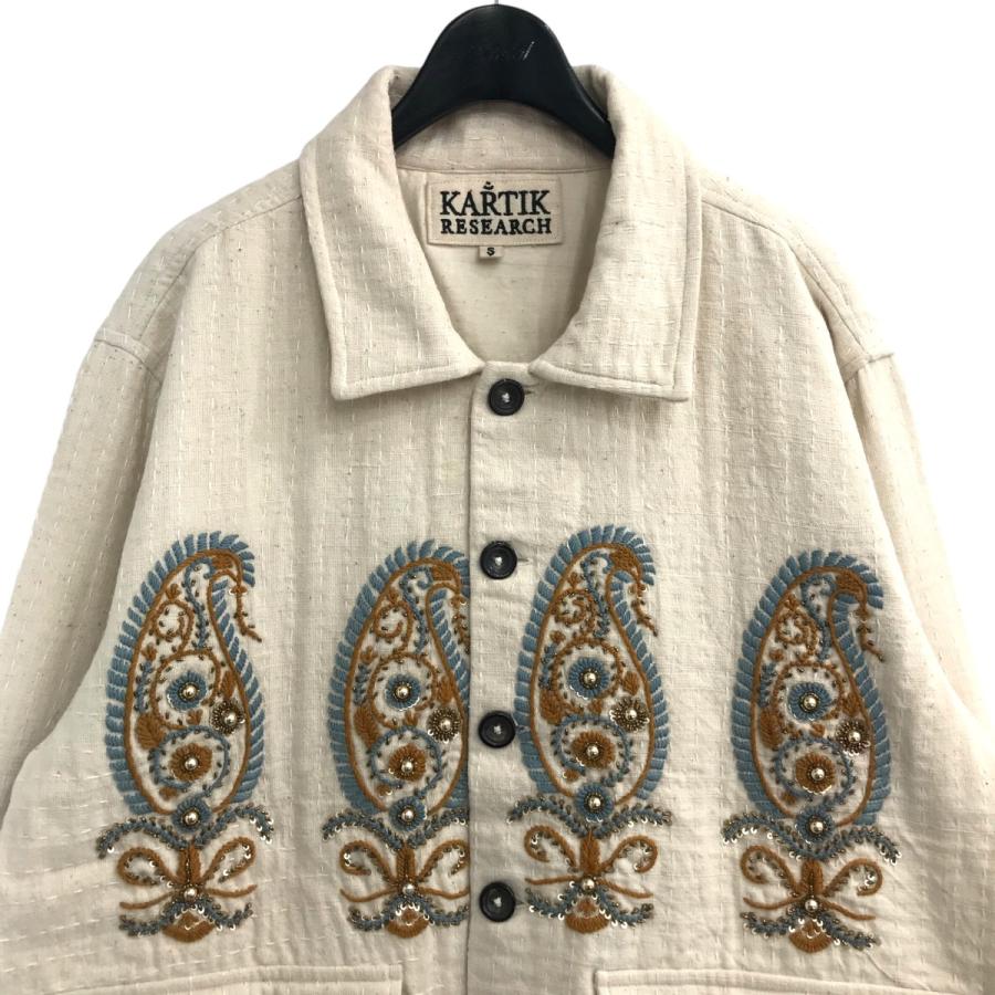 カーティックリサーチ KARTIK RESEARCH 刺繍ジャケット オフホワイト 