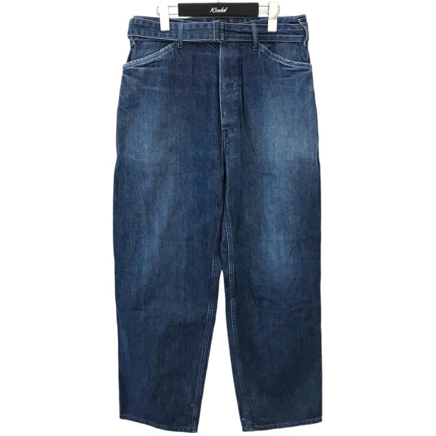 コモリ COMOLI ベルテッドデニムパンツ L03 03005 ブルー  