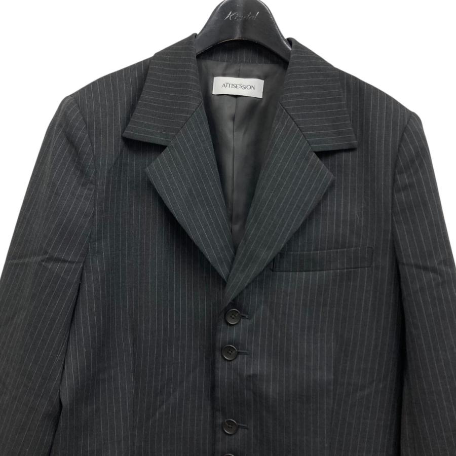 値下げ】ATTISESSION ツイル6ボタンテーラードジャケット グレー